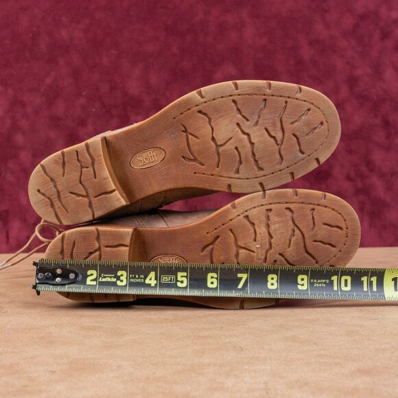 Sofft Wmn Sharnell Low Distress Beige Suede Waterproof Back Lace-up Boots sz 9.5 - Picture 5 of 8